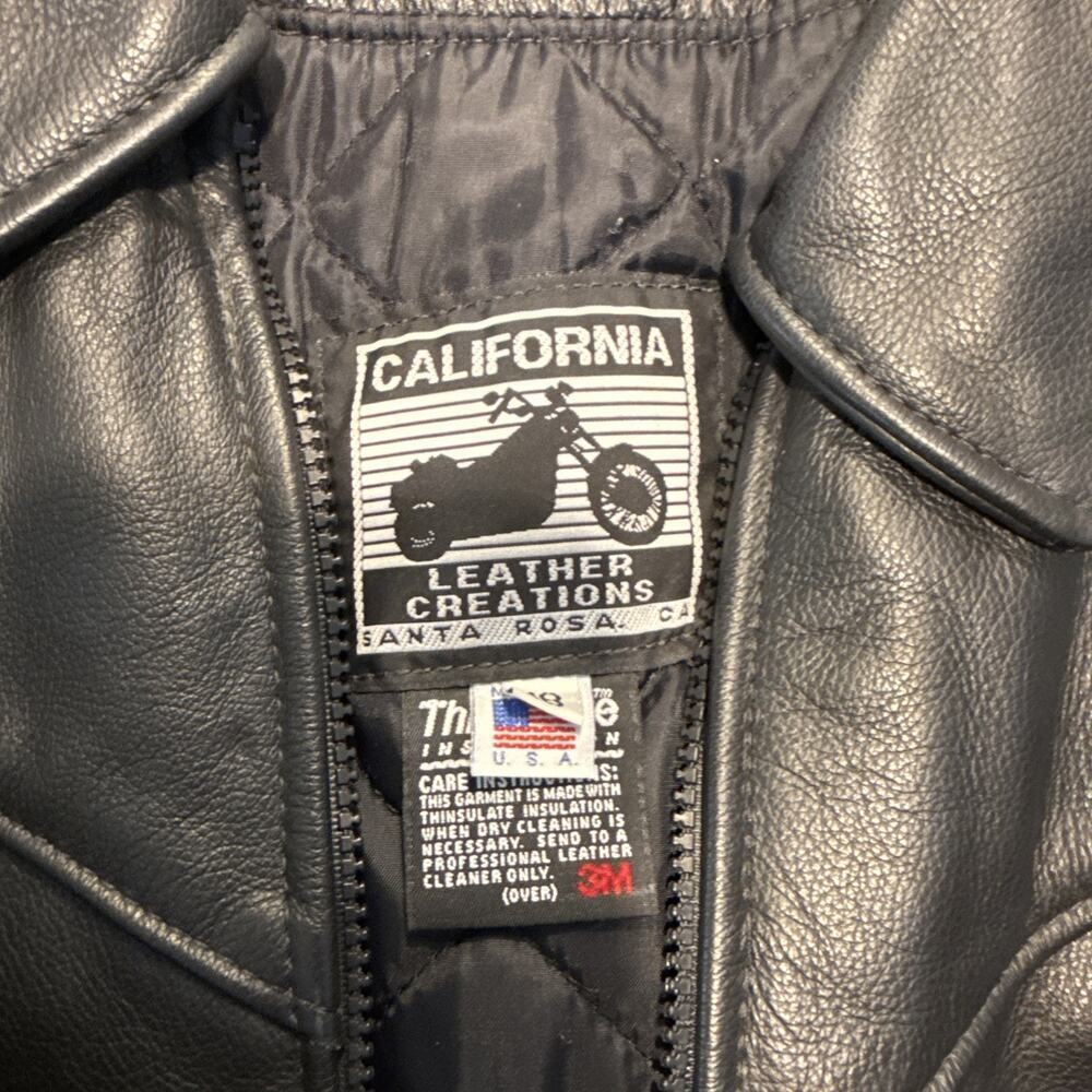 LEATHER MOTORCYCLE JACKET - CALIFORNIA CREATIONS USA WOMEN'S SIZE 18 - Picture 8 of 8